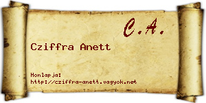Cziffra Anett névjegykártya
