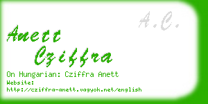 anett cziffra business card